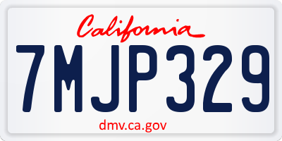 CA license plate 7MJP329