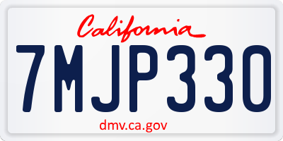 CA license plate 7MJP330