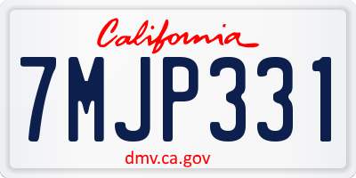 CA license plate 7MJP331