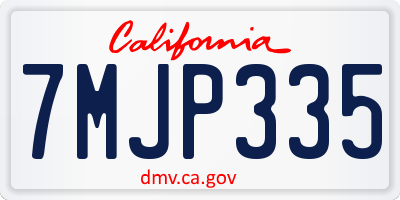 CA license plate 7MJP335