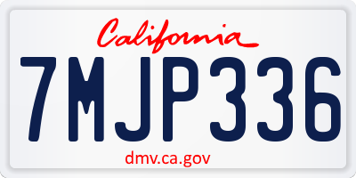 CA license plate 7MJP336