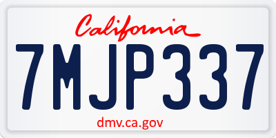 CA license plate 7MJP337