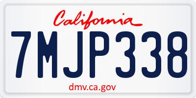 CA license plate 7MJP338