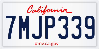 CA license plate 7MJP339