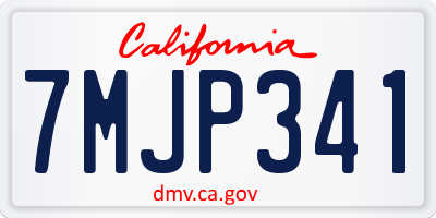 CA license plate 7MJP341