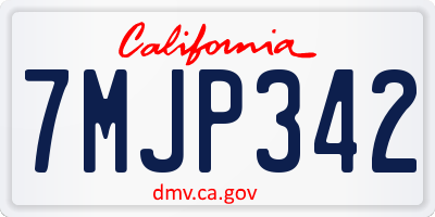 CA license plate 7MJP342