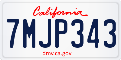 CA license plate 7MJP343