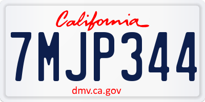 CA license plate 7MJP344