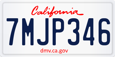 CA license plate 7MJP346