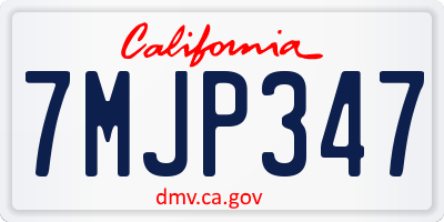 CA license plate 7MJP347