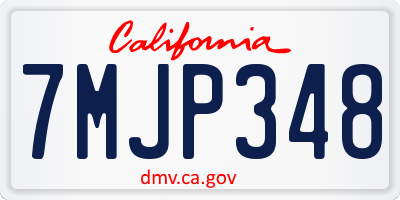 CA license plate 7MJP348