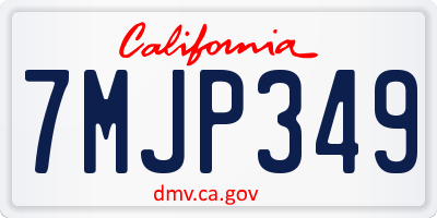 CA license plate 7MJP349