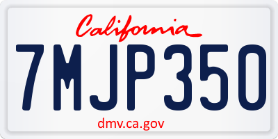 CA license plate 7MJP350