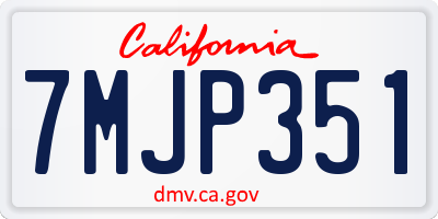 CA license plate 7MJP351