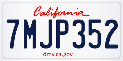 CA license plate 7MJP352