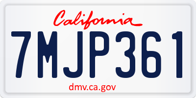 CA license plate 7MJP361