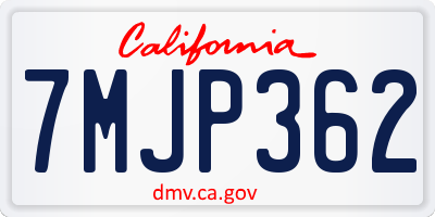 CA license plate 7MJP362