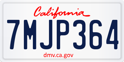 CA license plate 7MJP364