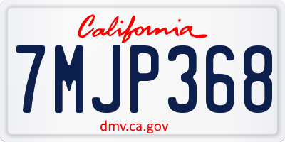 CA license plate 7MJP368