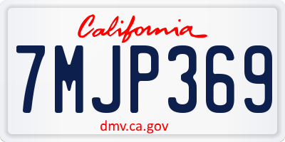 CA license plate 7MJP369