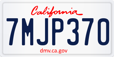 CA license plate 7MJP370