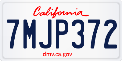 CA license plate 7MJP372