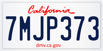 CA license plate 7MJP373