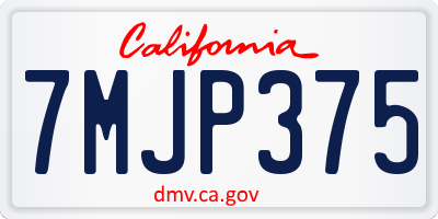 CA license plate 7MJP375