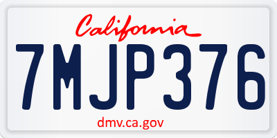 CA license plate 7MJP376