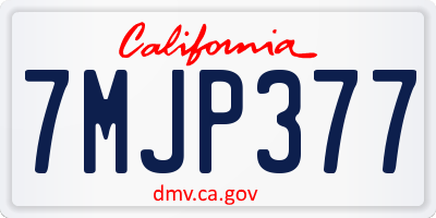 CA license plate 7MJP377