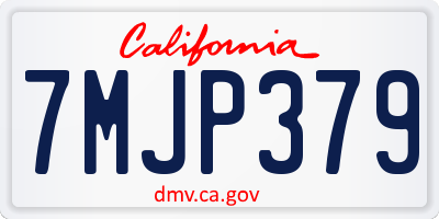 CA license plate 7MJP379