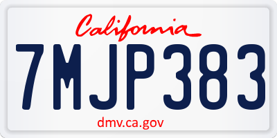 CA license plate 7MJP383