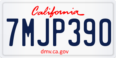 CA license plate 7MJP390