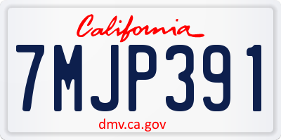 CA license plate 7MJP391