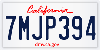 CA license plate 7MJP394