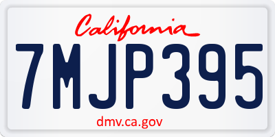 CA license plate 7MJP395