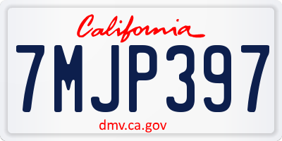 CA license plate 7MJP397