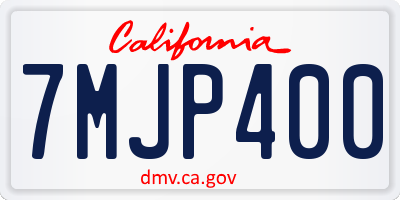 CA license plate 7MJP400