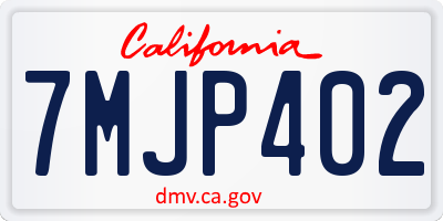 CA license plate 7MJP402