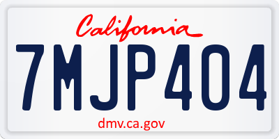 CA license plate 7MJP404