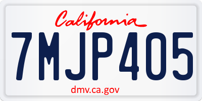 CA license plate 7MJP405