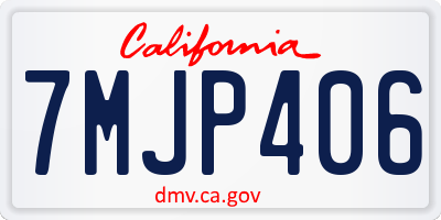 CA license plate 7MJP406