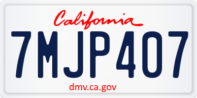 CA license plate 7MJP407