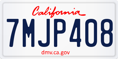 CA license plate 7MJP408