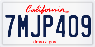 CA license plate 7MJP409