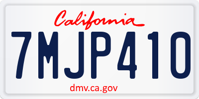 CA license plate 7MJP410