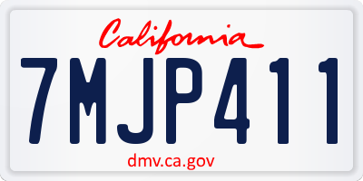 CA license plate 7MJP411