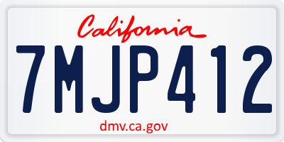 CA license plate 7MJP412