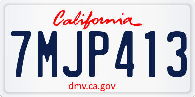 CA license plate 7MJP413