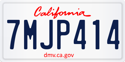 CA license plate 7MJP414